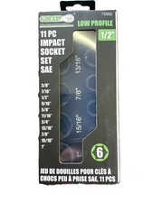 Grip 11pc 12 Impact Sockets Sae 6pt Low Profile Tools Set Standard 73592