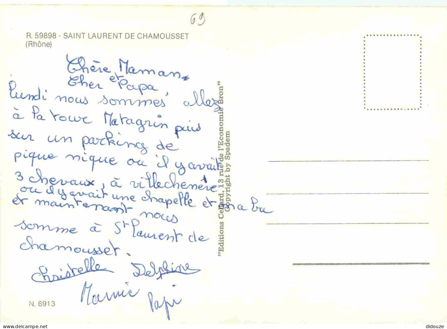 Postcard - 69 - Saint-Laurent-de-Chamousset - Multivues - Automobiles - CPM thumbnail 2