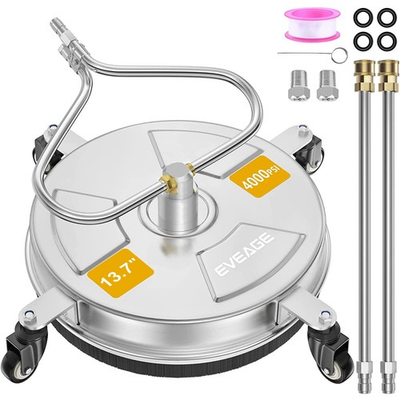 #ad 13.7#x27;#x27; Pressure Washer Surface Cleaner with 4 Wheels Stainless Steel Surface ... $128.89