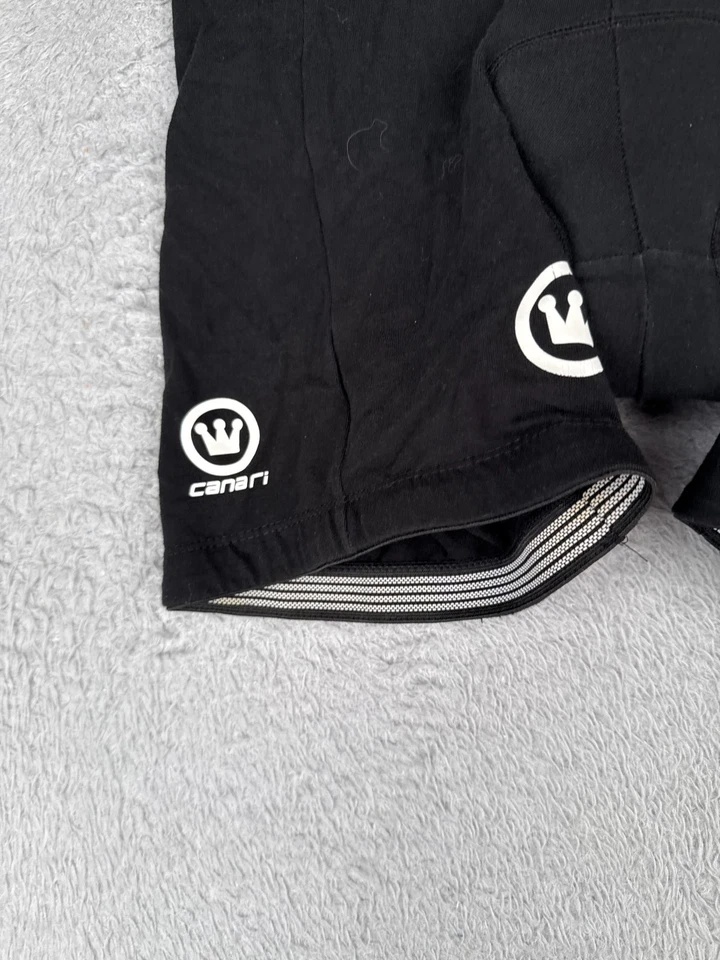 Pantalones Cortos de Ciclismo Canari Adultos Pequeños Negros Acolchados Mezcla de Algodón Spandex Longitud Corta Foto 3 de 4