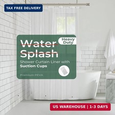 Clear Shower Curtain Liner with Side Suction Cups, Premium PEVA Plastic Shower L
