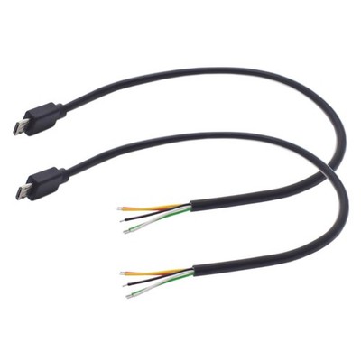 2 PCS Short Micro USB 5 Wire Pigtail 0.3M/1FT Male 5 Pin Bare Wire 5V 1A