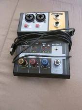 Alpowl 2 Channel Mini Audio Mixer USB DJ Sound Mixing Console Amplifier Studio