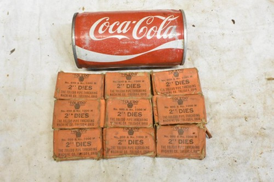 #ad 9 NOS Sets of Toledo Bolt Pipe Threading Dies all are 2quot; $15.00