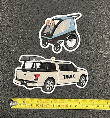 2 THULE ROOF RACKS STICKER DECAL offroad overland adventure camping trails utv