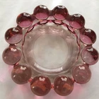 Vintage Anchor Hocking Boopie Bubble Glass 5” Cranberry Ashtray Trinket Dish