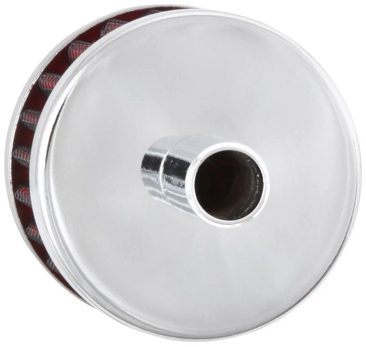 K&N Steel Base Chrome Top Crankcase Vent Filter 1/2in. Vent / 2in. OD / 1-1/2in. Foto 2 de 2