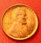1947-S Lincoln Wheat Cent Penny GEM RD BU From an Original Bank Roll