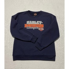 Harley Davidson Motorcycles Sweatshirt Navy Blue Boys Size Medium