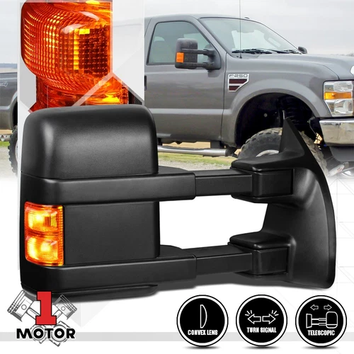 [Right] Passenger Side Manual LED Signal Towing Mirror for 08-16 F250 Super Duty