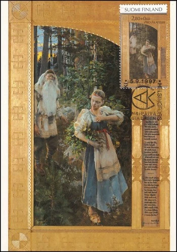 Akseli Gallen-Kallela Aino-Myth Finland Mint FDC Maxi Card 1997 RARE