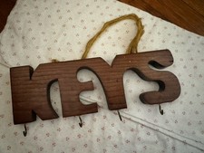 Vintage Wodden 70s Retro Hanging Key Holder