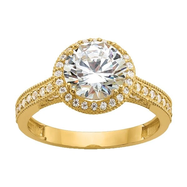 Cubic Zirconia Stone Yellow Gold Fashion Rings