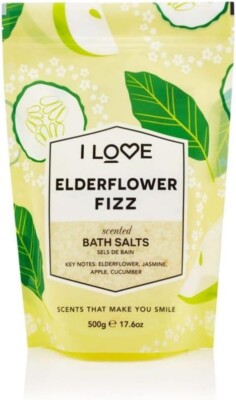 I Love Elderflower Fizz Scented Bath Salts JASMINE APPLE CUCUMBER 17.6 oz 500g
