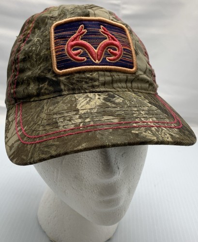 RealTree Camo Hat Cap Pink Embroidered Logo Adjustable Snap Back - Picture 2 of 11