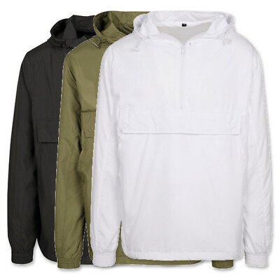 Herren Wind Jacke Windbreaker Basic Pull Over Jacket Build Your Brand NEU S-5XL