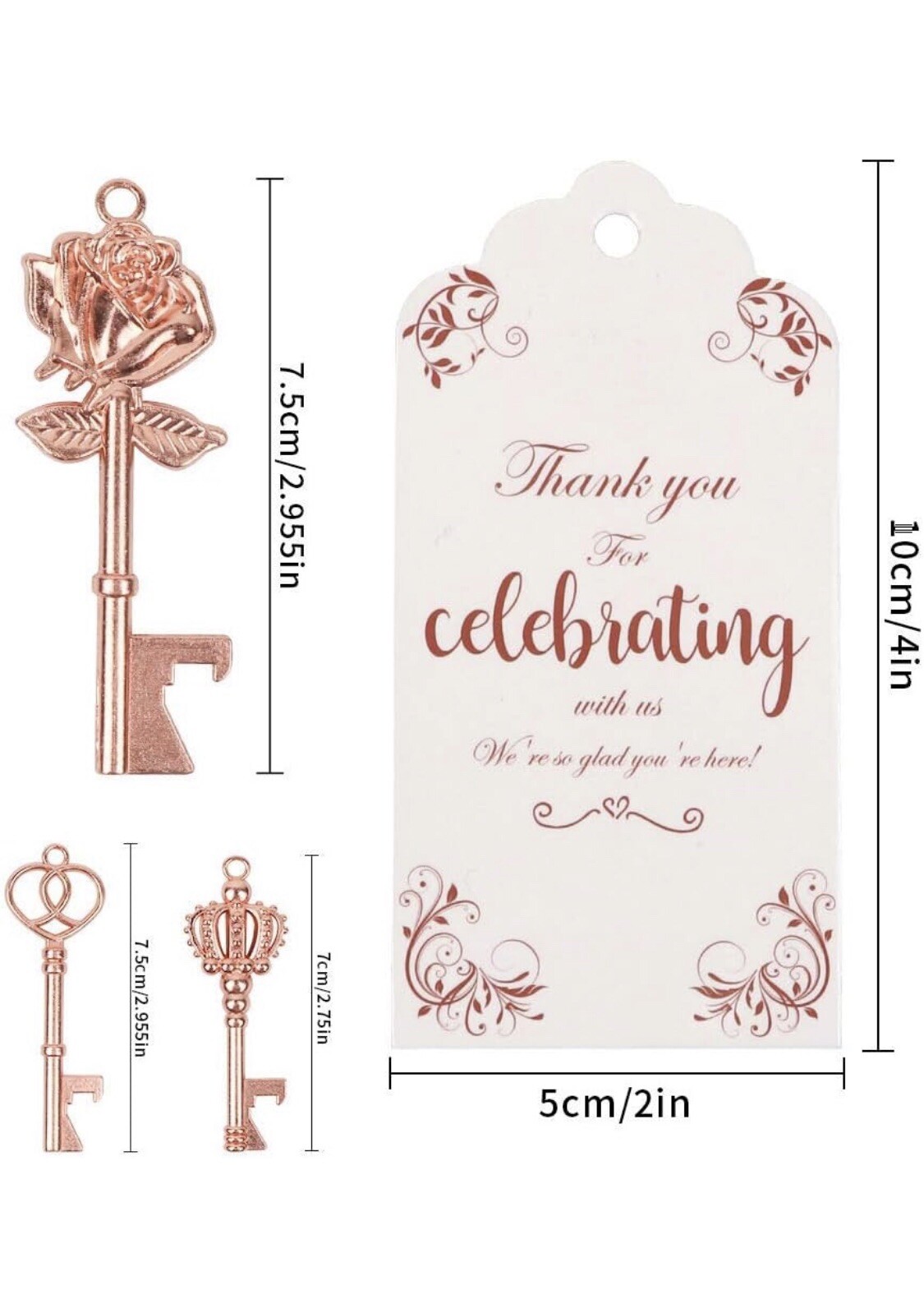 30Pcs Key Bottle Opener W Thank You Cards Wedding ShowersParty Favors ...