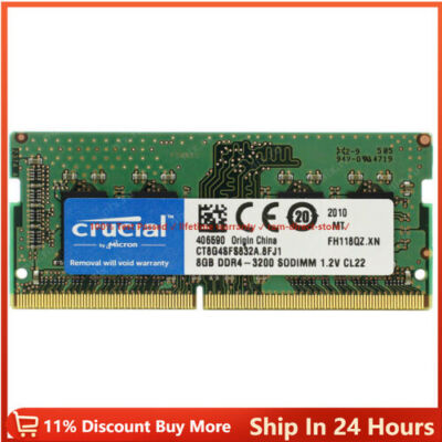 CRUCIAL DDR4 8GB 3200 MHz PC4-25600 Laptop Memory RAM 8GB SODIMM 260-Pin 3200MHZ