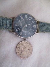 Geneva Blue Denim Silver Toned Wristwatch w/ Adjustable Buckle Band