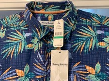 Tommy Bahama Tide Pool Blooms Floral Shirt - Bering Blue - BNWTs - 70 Silk