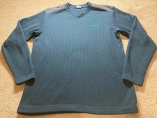 Columbia Mens Sweater Size XL Blue V Neck Polyester Long Sleeve Heavy