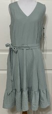 NWT Calvin Klein size 8 sage green sleeveless fit & flare dress $99