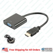 1080P HDMI to VGA Converter Adapter Cable With 3.5 mm Audio Cable