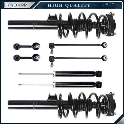 For VW Jetta Passat Rabbit Rear Shock Front Complete Struts Assembly + Sway Bar