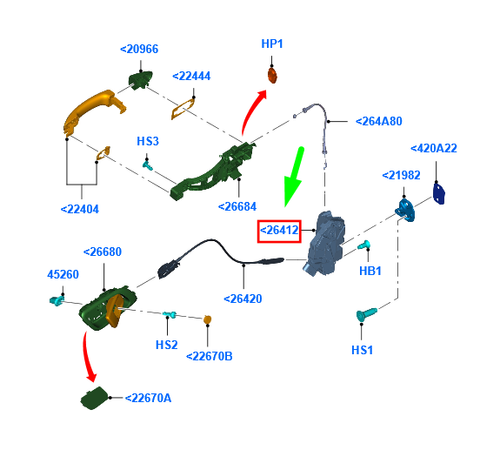 FORD RANGER T6 MK1 Rear Right Door Lock AB39-A26412-CB 5303377 NEW ...