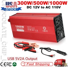 1000W Car Power Inverter DC 12V to AC 110V 120V Converter Adapter Charger Outlet