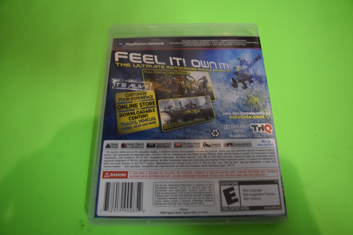 Jeu MX Vs ATV Alive PS3 - Version Complète, Bon état, Vendeur Professionnel