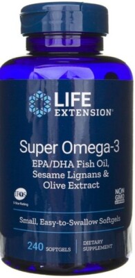 Life Extension Super Omega 3 Epa/Dha mit Sesam Lignane &  Oliven-Extrakt 240 Wei