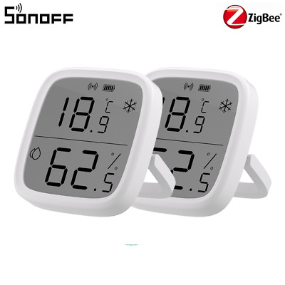 2x SONOFF SNZB-02D ZigBee LCD Smart Temperatur Feuchtigkeit Sensor APP steuerung