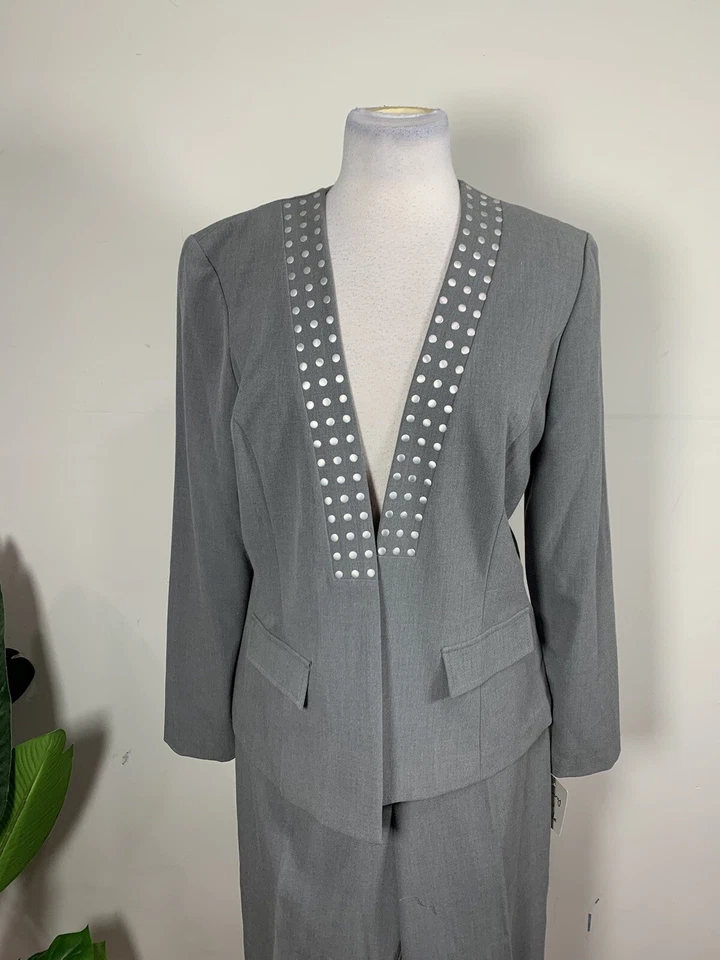 Conjunto de traje Danny And Nicole para mujer color gris, talla 12 Foto 4 de 4