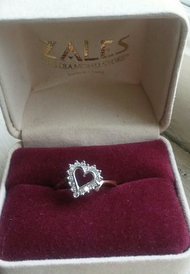 14K Solid Gold Diamond TILTED Heart Ring -