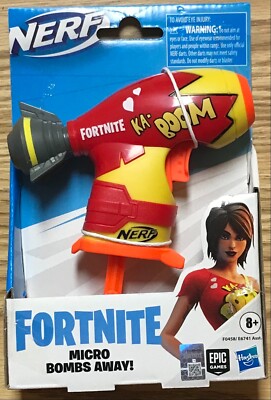 Fortnite Nerf Micro Bombs Away Mini Dart-Firing Blaster Hasbro Includes 2 Darts