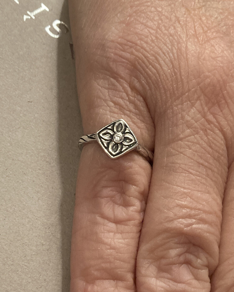 Silpada  CZ Sterling Silver Stack Ring Size 5 Bel… - image 1