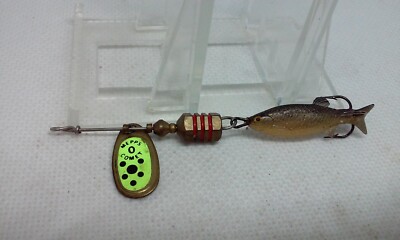 Vintage Mepps #0 COMET MINNOW Gold/black 1 1/8'' Soft inline Spinner Fishing Lure