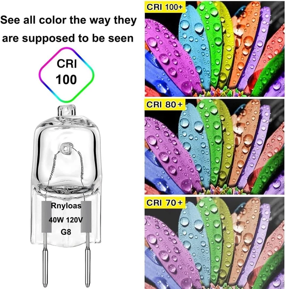 12Pcs G8 Base JCD Type Light Bulbs 120V 40W 40WATT Range Hood & More Replacement - Image 3 of 4