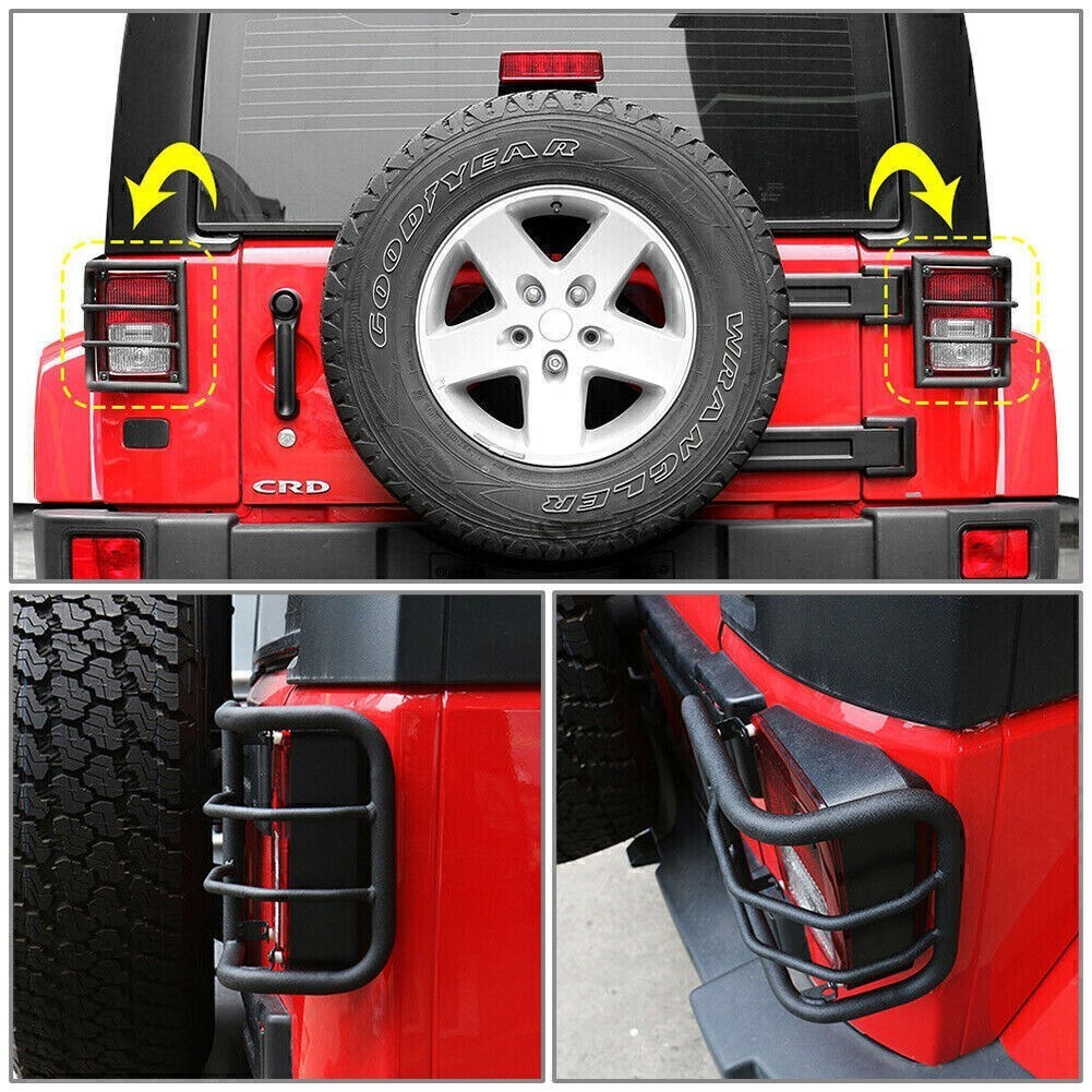 Tail Light Lamp Protector Bezel Cover For Jeep Wrangler JK 2007-2017 Black thumbnail 2