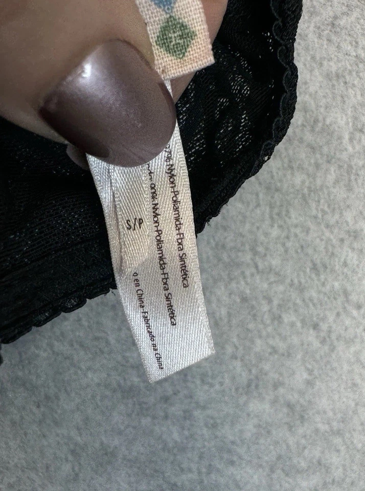 Intimately Free People Black Lace Bralette Sz S Unlined Stretch Soft Feminine - Image 4 of 4