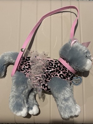 Poochie Co Gray White Cat Purse Pink Black Tulle Sequins Tutu Outfit Pink Handle