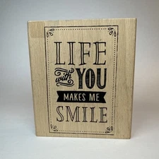Hampton Art Rubber Stamp PS0853 Cam & Chloe Life Smile Quote Saying 2015 Love