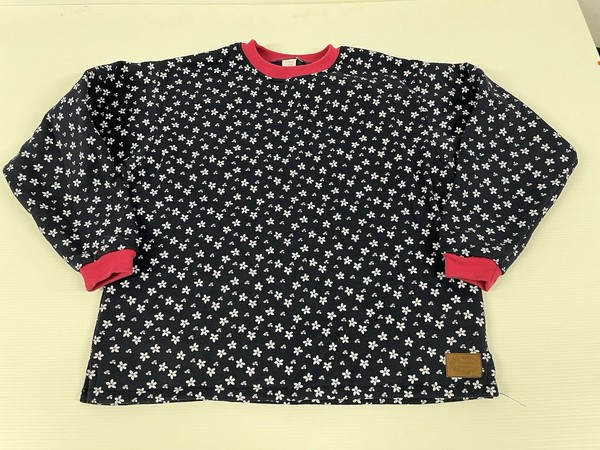 Vintage 90s Farm House Garden Daisy Sweatshirt Womens Large Blue Pullover