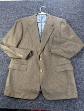 Hickey Freeman Canterbury Brown Herringbone Wool Sport Coat Blazer