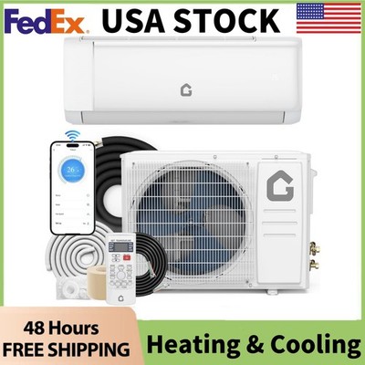 9000BTU SEER2 18.5 Ductless Mini Split Air Conditioner Inverter AC Heat System