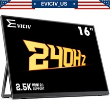 EVICIV 16" 240Hz Portable Gaming Monitor HDMI USB C w/VESA Stand For SAMSUNG DEX