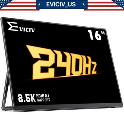 EVICIV 2.5K 240Hz Portable Gaming Monitor, 16.0'' 2560*1600 QHD IPS LCD Screen US