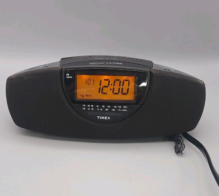 Timex T276B Alarm Clock Radio-Nature Sounds-AM/FM-Corded, Tested, Free Shipping!