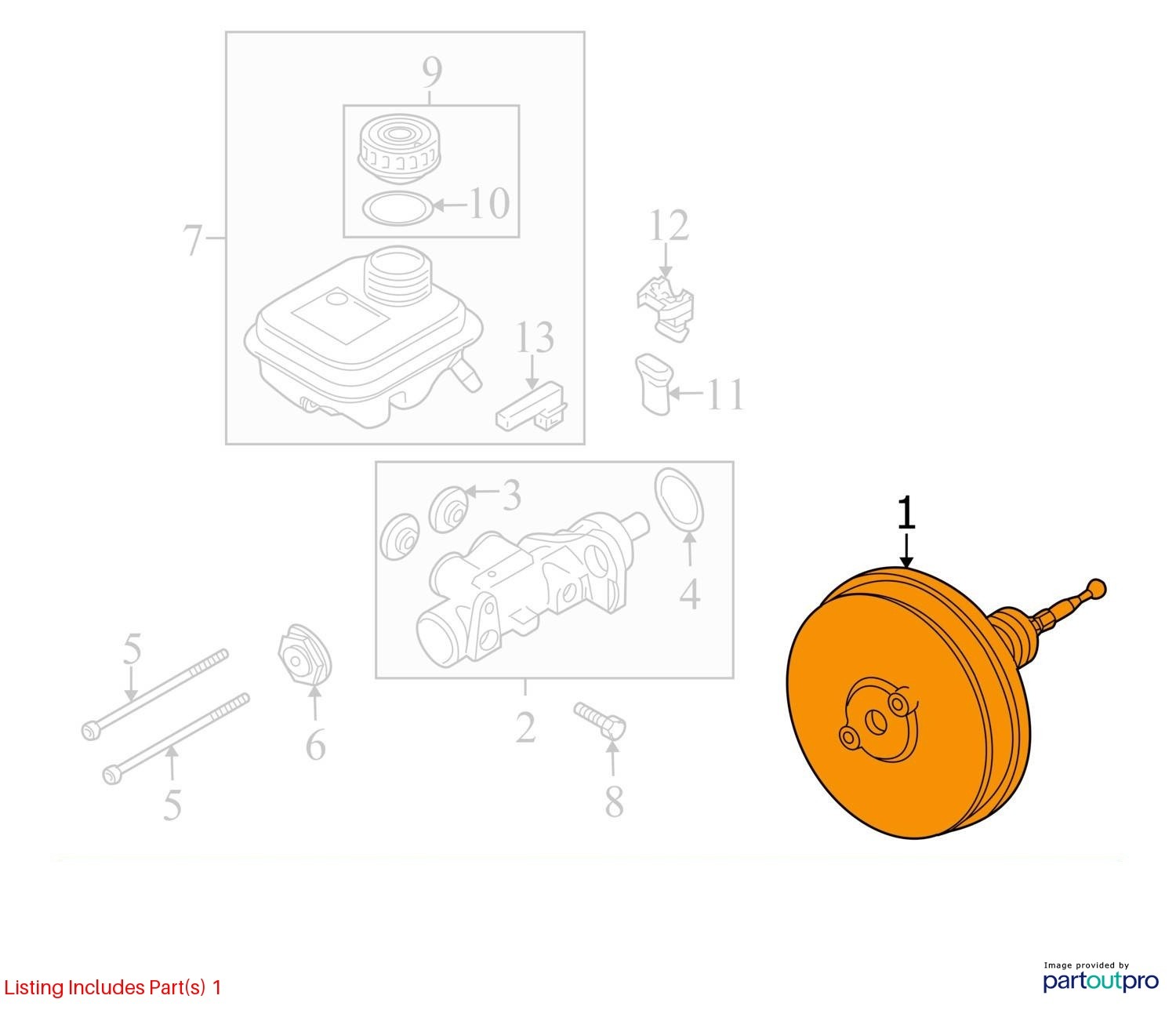 2008-2015 Audi R8 v10 Oem AWD 5.2L POWER BRAKE BOOSTER PUMP 423612105E